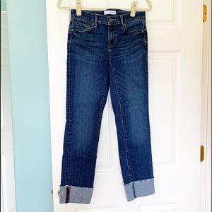 Loft Wide Cuff Capri Modern Straight Denim